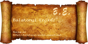 Balatonyi Enikő névjegykártya
